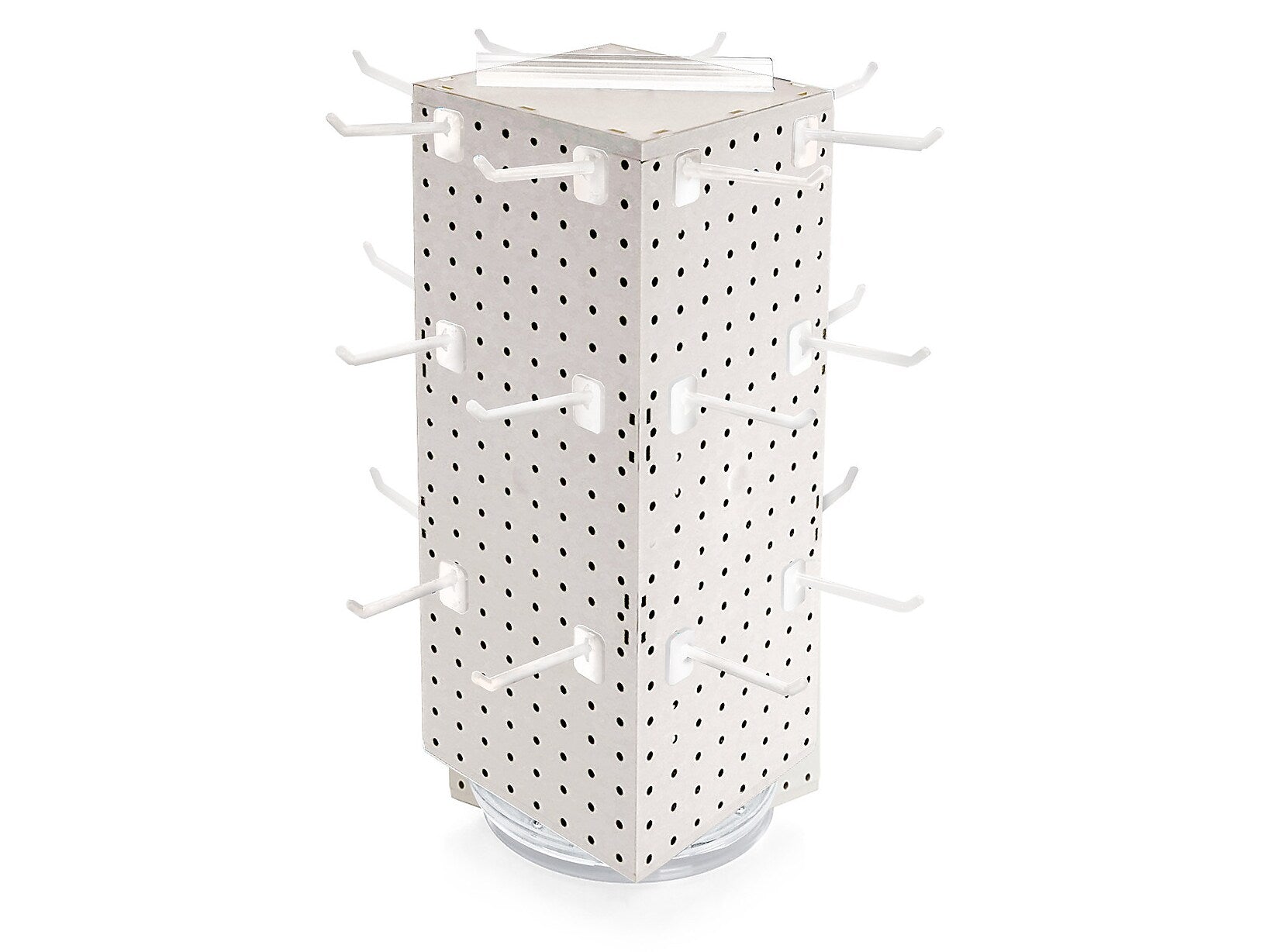 Azar 21" x 8" Pegboard 4-Sided Revolving Counter Display, White, Each (703385-WHT-4C24)