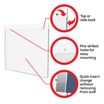 Deflecto Classic Image Document Holder, 8.5" x 11", Horizontal, Wall Mounted, Clear Plastic (68301)