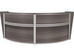 Regency Marque 124.5"W Curved Reception Desk Workstation, Driftwood Gray (77292GY)