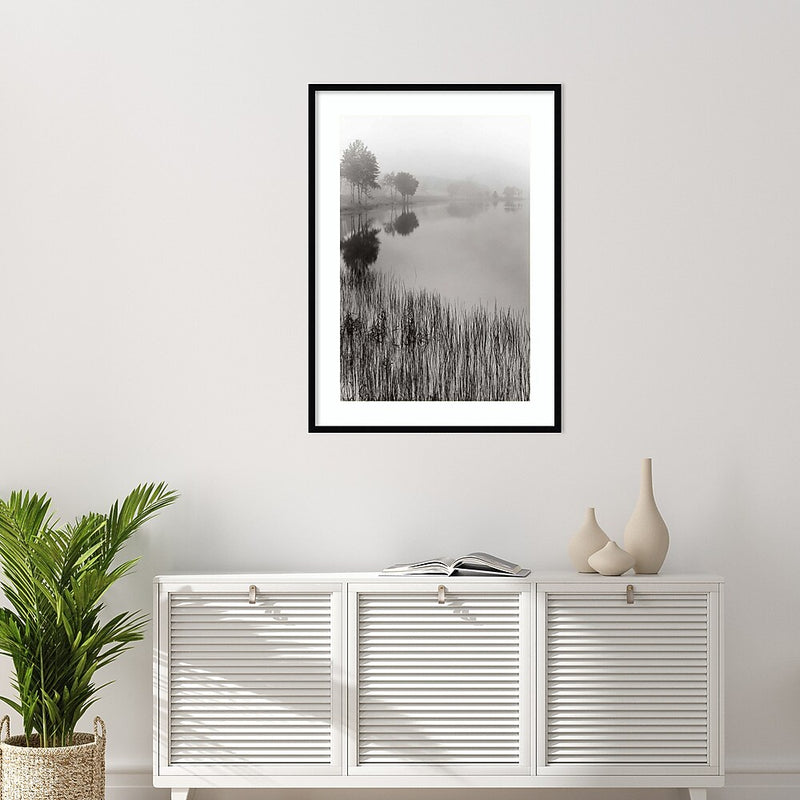 Amanti Art Lakeside Mist by Monte Nagler Wood Framed Wall Art Print, 30" x 41" (A42675533715)