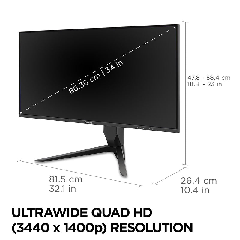 ViewSonic 34" 165Hz LCD Gaming Monitor, Black (VX3418-2K)