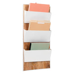 Mind Reader 3-Pocket Wood and Metal Mountable Wall File, Letter Size, White (WALLPOCKET-WHT)