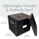 Snap-N-Store Vinyl Record Storage Container, Paperboard, Black (SNS01790)