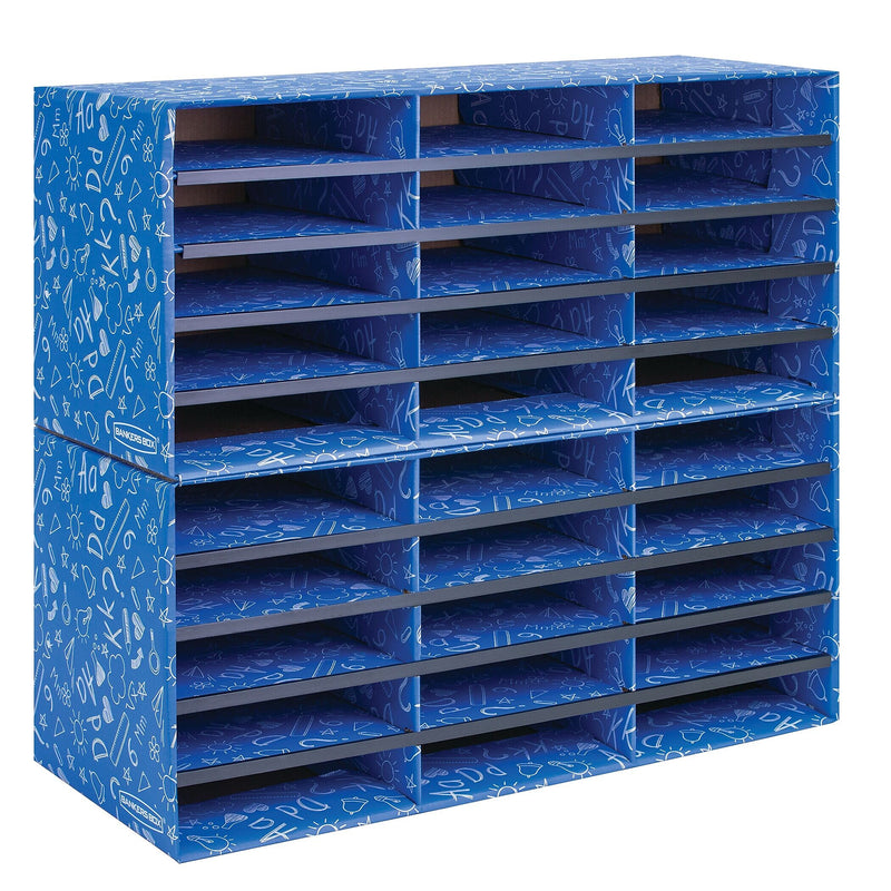 Bankers Box Classroom collection, 30-Compartment Literature Organizers, 28.5" x 12.375", Blue (3384401)