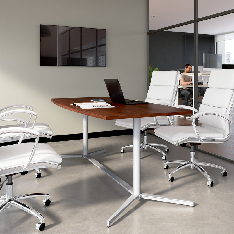 Bush Business Furniture 72"W x 36"D Boat Shaped Conference Table, Hansen Cherry (99TBM72HCSVK)