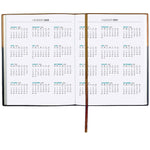 2026 Global Printed Products 8" x 10" Calendar Year Weekly & Monthly Planner, Faux Leather Cover, Black/Brown (NRY26-PKT810-BN)