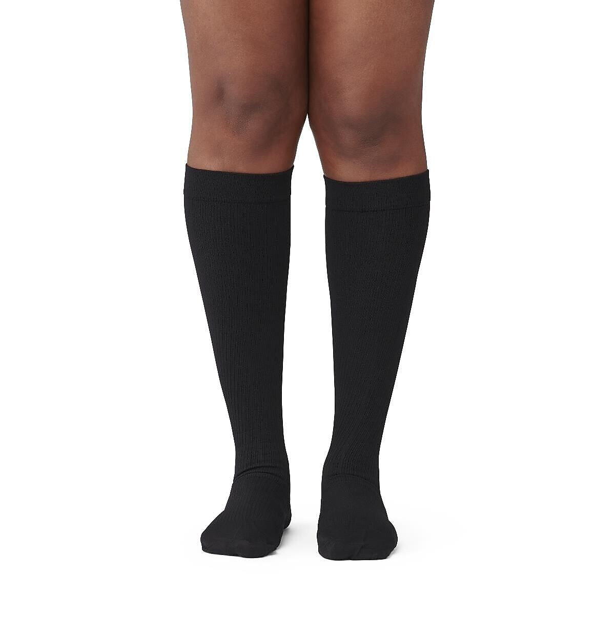 Curad 15-20mmHg Knee High Compression Socks, Black, D Size, Regular Length, Each (MDS1716DBH)