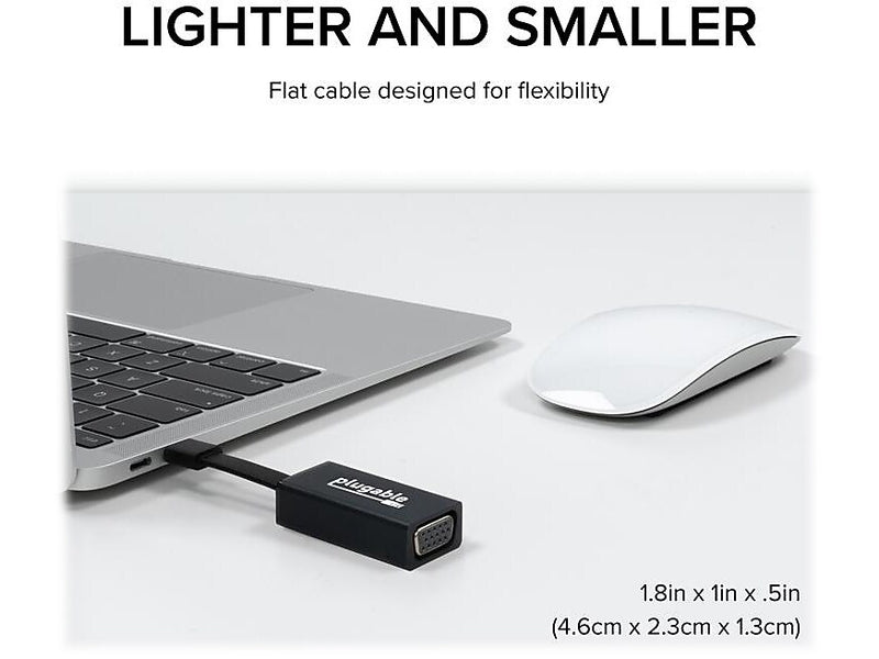 Plugable USB-C to VGA Adapter, Black (USBC-TVGA)