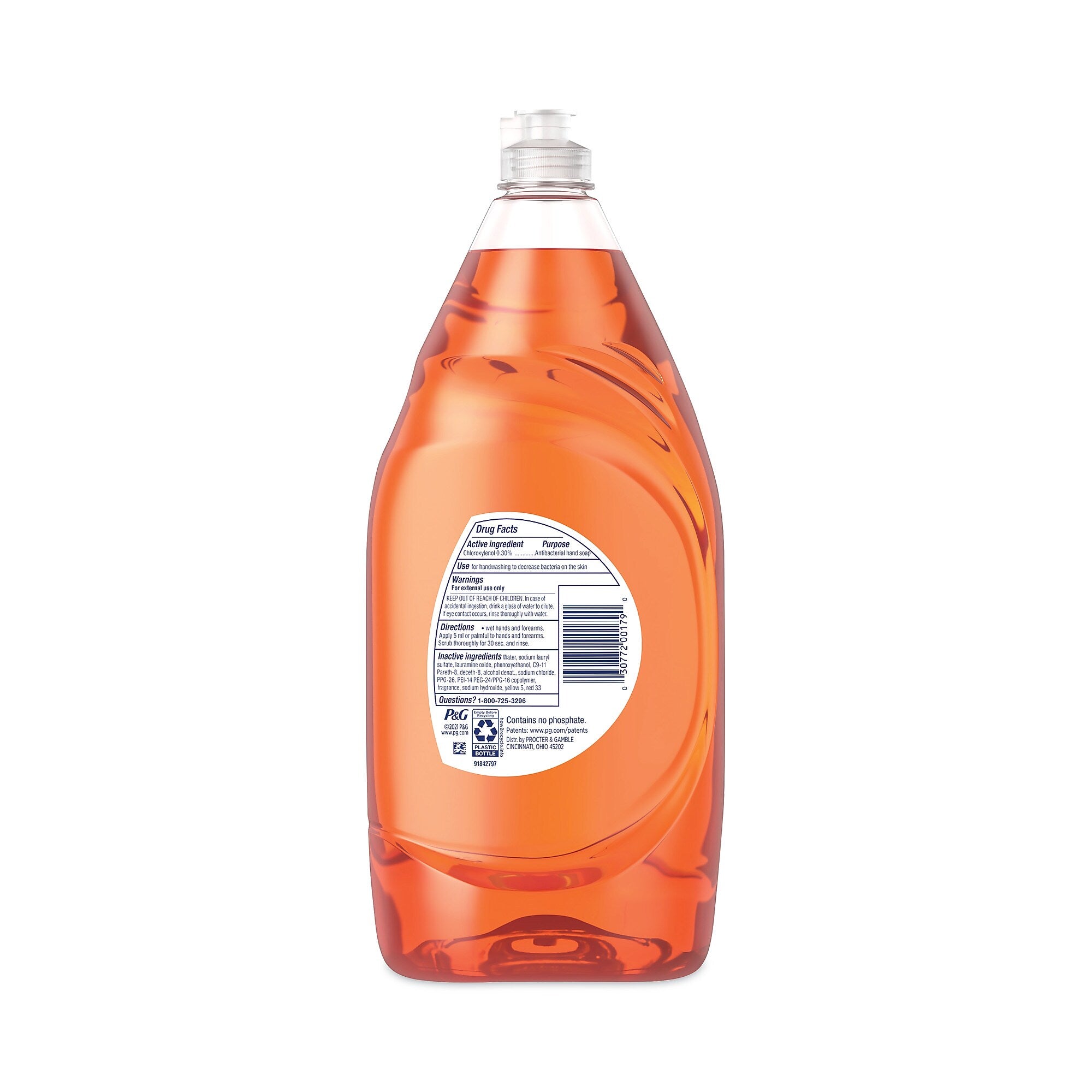 Dawn Ultra Antibacterial Dishwashing Liquid, Orange Scent, 38 oz Bottle, 8/Carton (PGC01659)