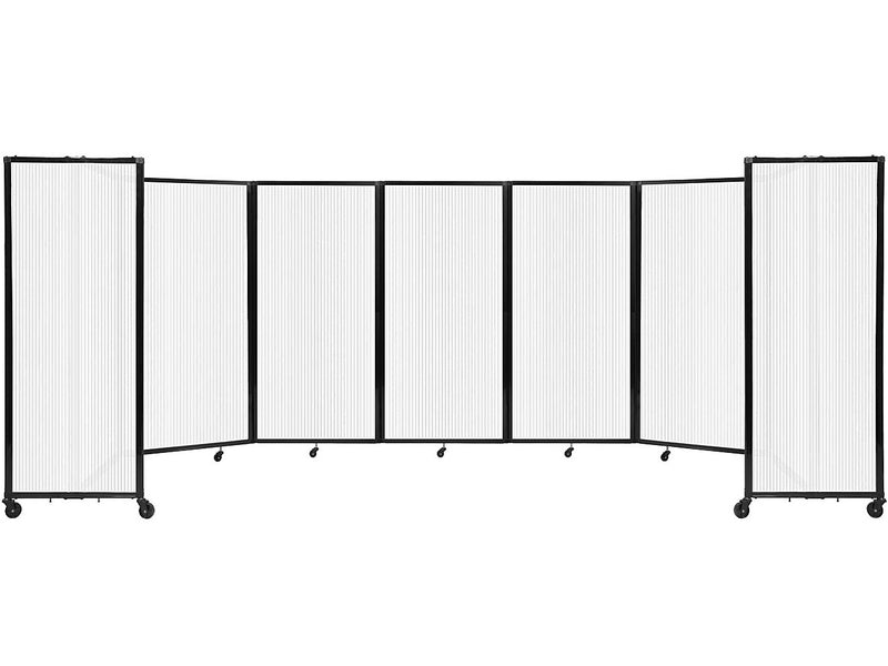Versare The Room Divider 360 Freestanding Folding Portable Partition, 72"H x 234"W, Opal Fluted Polycarbonate (1272706)