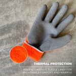 Ergodyne ProFlex 7401 Winter Work Gloves, Fleece Lined, Latex Coated Palm, Orange, XXL, 144 Pairs (17896)