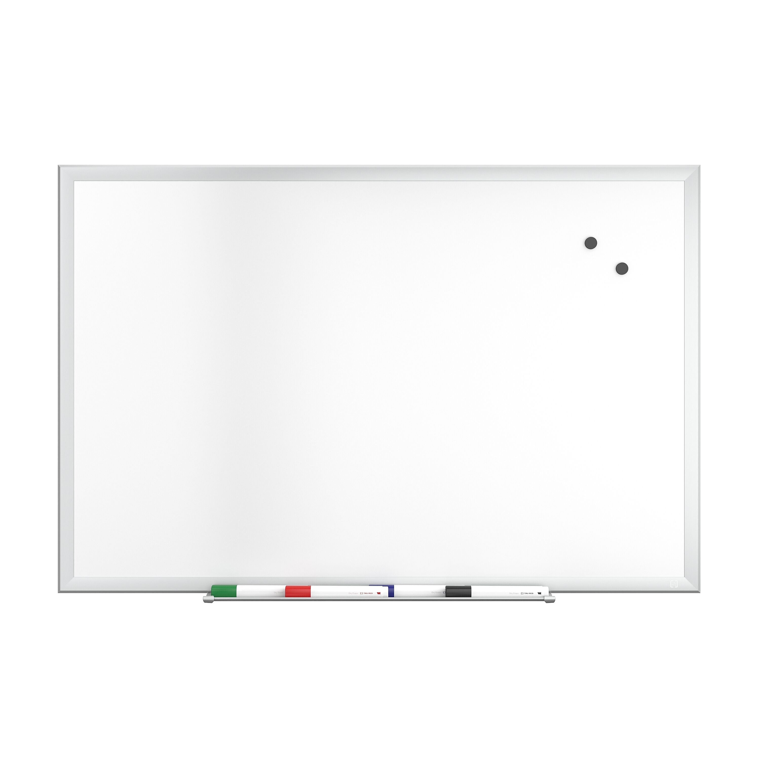 TRU RED™ Magnetic Steel Dry Erase Board, Satin Frame, 3' x 2' (TR61169)