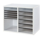 AdirOffice 500 Series 12-Compartment Literature Organizers, 20" x 11.8", White, 2/Pack (500-12-WHI-2PK)