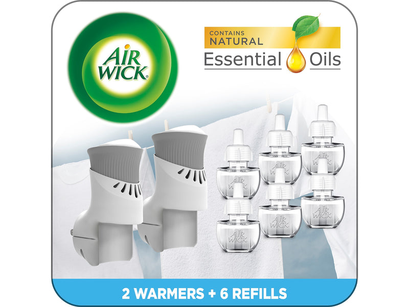Air Wick Plug-in Scented Oil Starter Kit, Fresh Linen, 4.02 Fl. Oz. (01914)