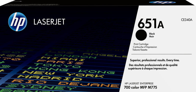 HP 651A Black Standard Yield Toner Cartridge, Prints Up to 13,500 Pages (CE340A)