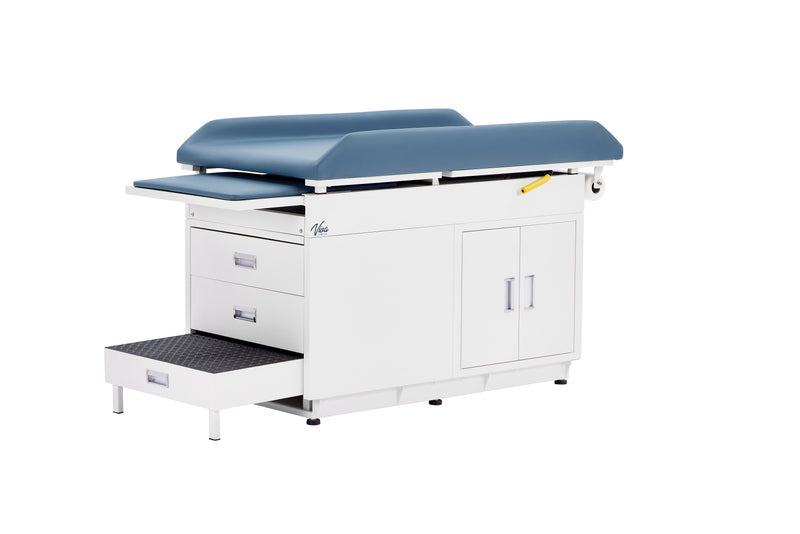 Viva Comfort Pediatric Exam Table with Step Stool & Storage, 500 lbs. Capacity, Blue (ADI996-09-PMB-BLU-MK)