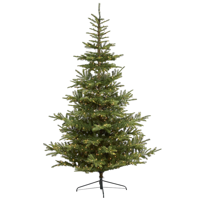 Nearly Natural 9-ft Layered Washington Spruce Artificial Christmas Tree with 750 Clear LED Lights (T1885)