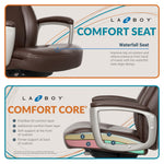 La-Z-Boy Arcadian Ergonomic Bonded Leather Swivel Executive Chair, Brown (60008)