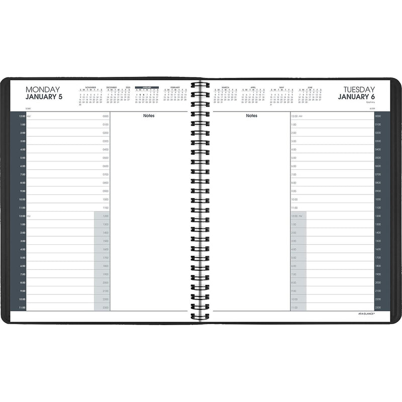 2026 AT-A-GLANCE 8.5" x 11" Daily Appointment Book, Faux Leather Cover, Black (70-214-05-26)