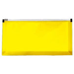 JAM Paper Premium Plastic Expanding Wallet with Zipper Closure, 5" x 10", Yellow, 3/Pack (921Z1YEX3)