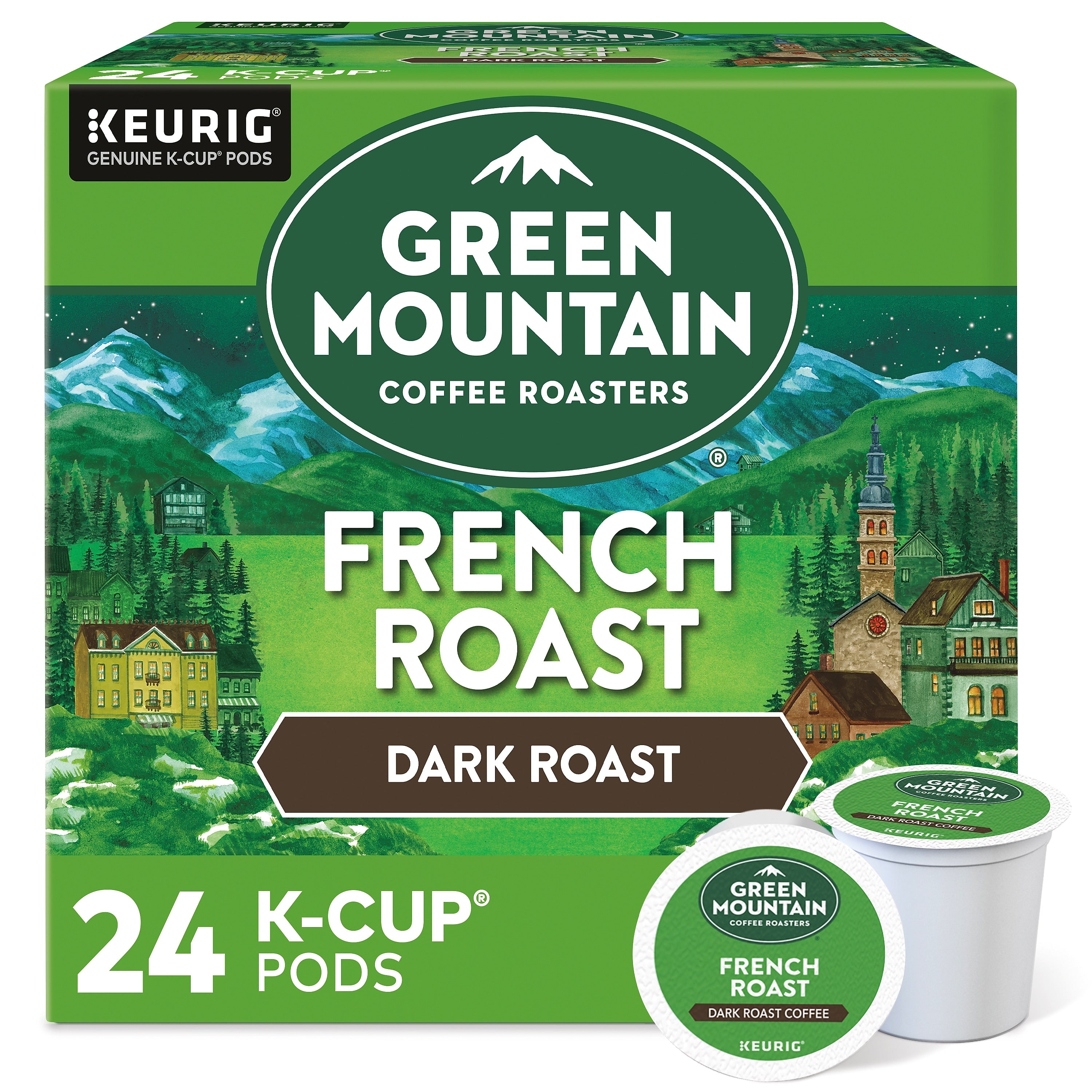 Green Mountain French Roast Coffee Keurig® K-Cup® Pods, Dark Roast, 24/Box (6694)