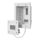 Mount-It! In-Wall TV Cable Concealer with Recessed Power, White (MI-7284)