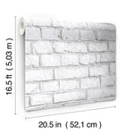 York Wallcoverings White Brick Peel and Stick Wallpaper (RMK11237WP)