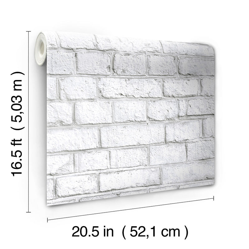 York Wallcoverings White Brick Peel and Stick Wallpaper (RMK11237WP)