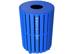 CleanRiver Carousel Plastic Outdoor Recycling Bin, 35 Gallon, Blue (RS35-BE-R)