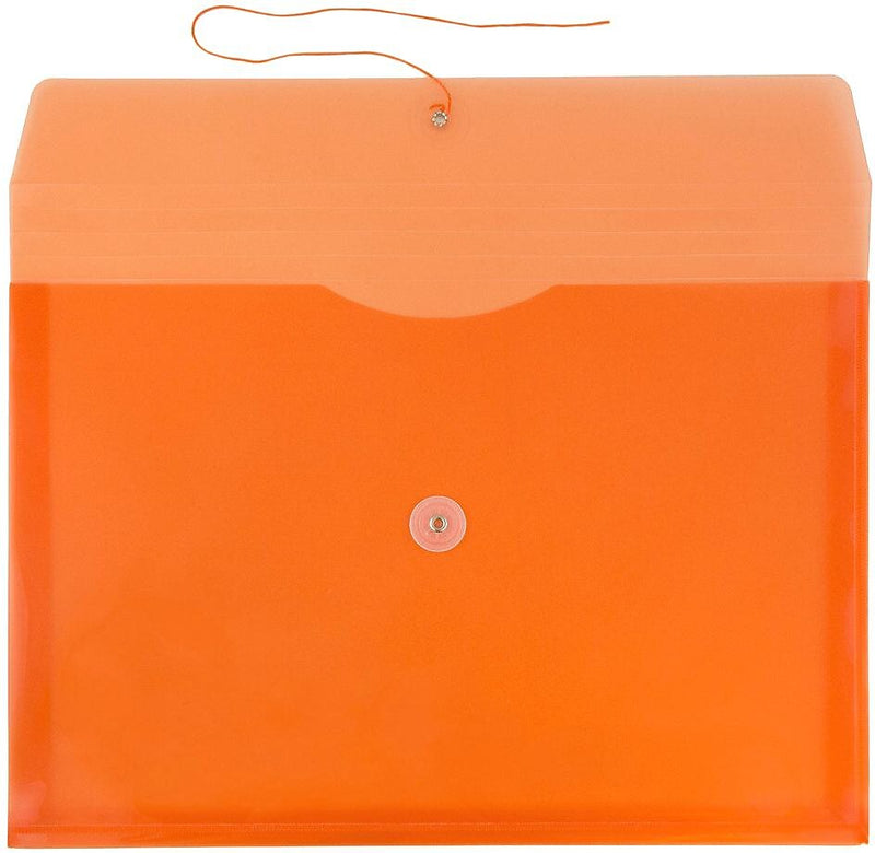 JAM Paper Premium Plastic Document File, Letter, Orange, 3/Pack (218B1ORX3)