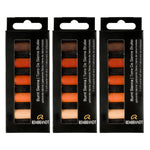 Rembrandt Soft Pastels Micro Sets, Burnt Sienna, 5/Set, 3 Sets/Bundle (RBX31820512-3)