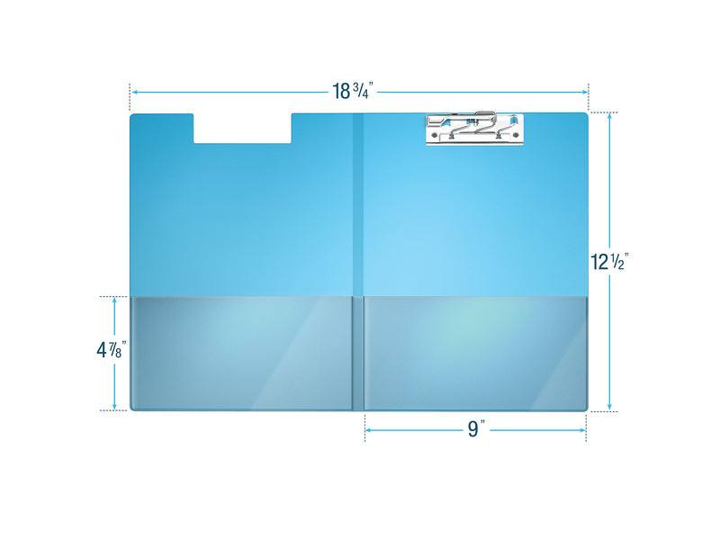 Davis Group Premium Polypropylene Clipboard, Letter Size, Turquoise Blue, 10/Pack (4511-52-10)