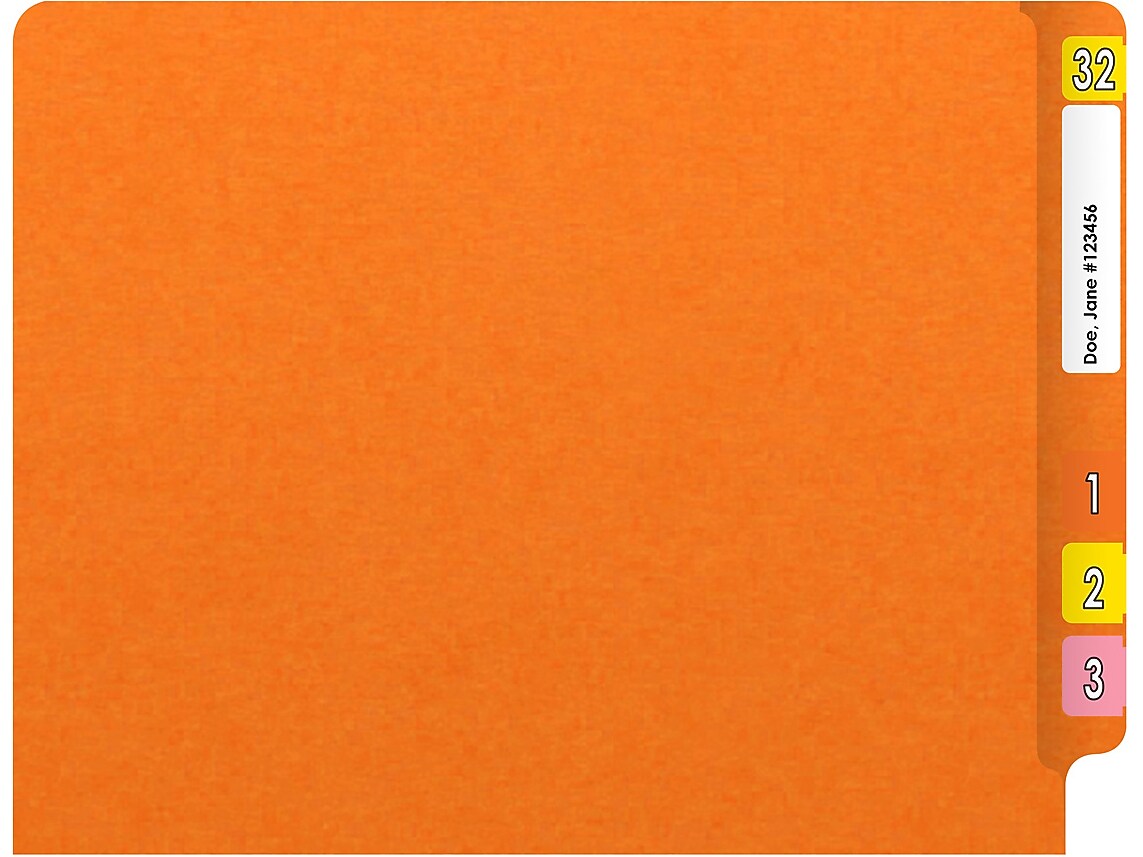 Medical Arts Press Heavy Duty End Tab File Folder, Straight-Cut, Letter Size, Orange, 40/Box (S-09461-ORG)