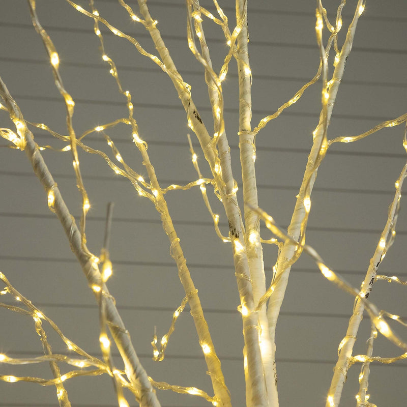 Nearly Natural 8-ft Pre-Lit Artificial White Birch Tree with 500 Warm White LED Lights (T4912)
