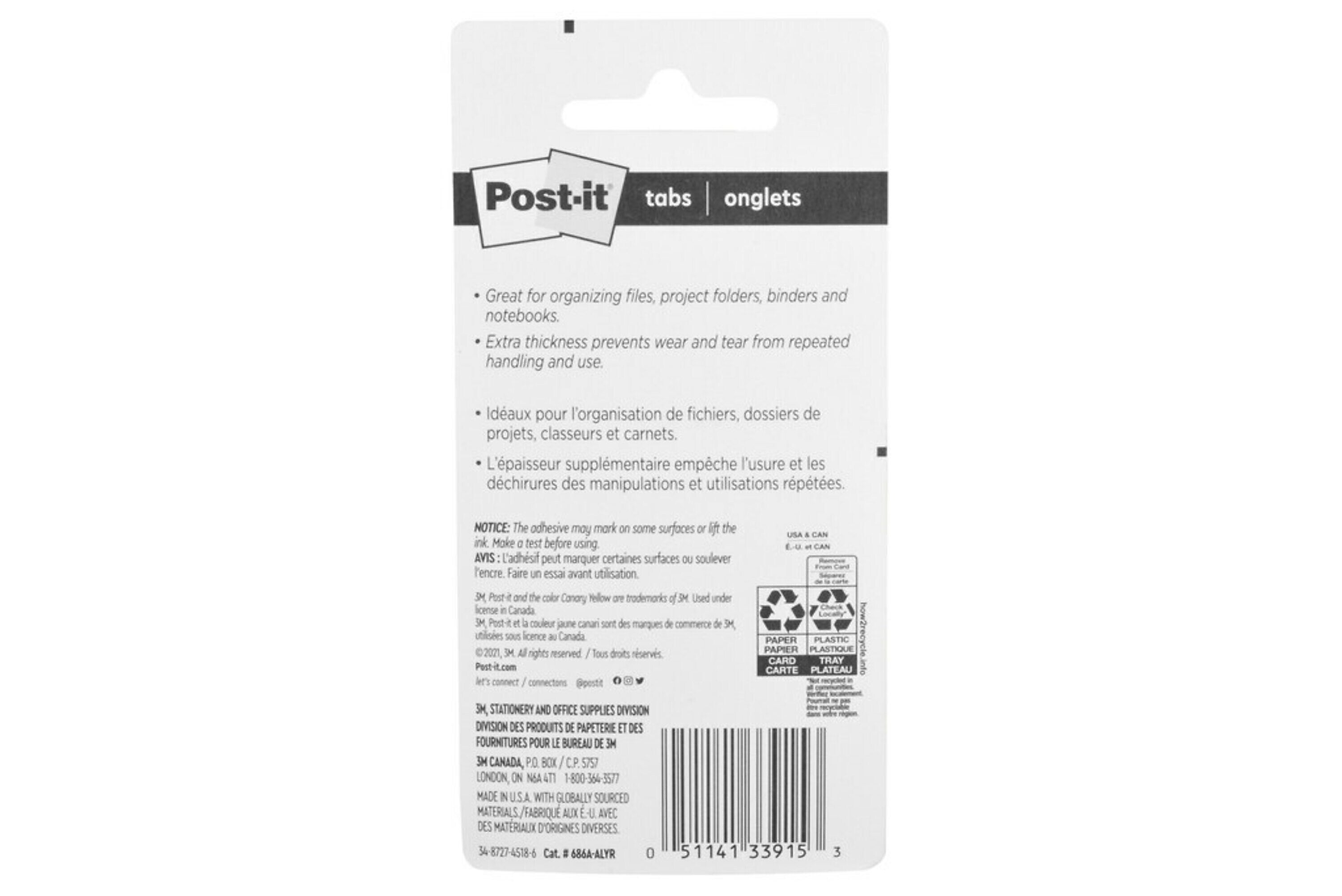 Post-it Tabs, 2" Wide, Assorted Colors, 24 Tabs/Pack (686A-ALYR)