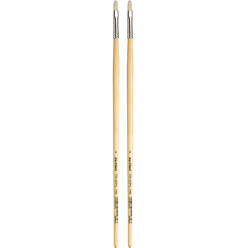 da Vinci TOP-ACRYL Oil and Acrylic Synthetic Bristle White Filbert Brush, 2 Brushes/Pack (DVXVA74824-2)