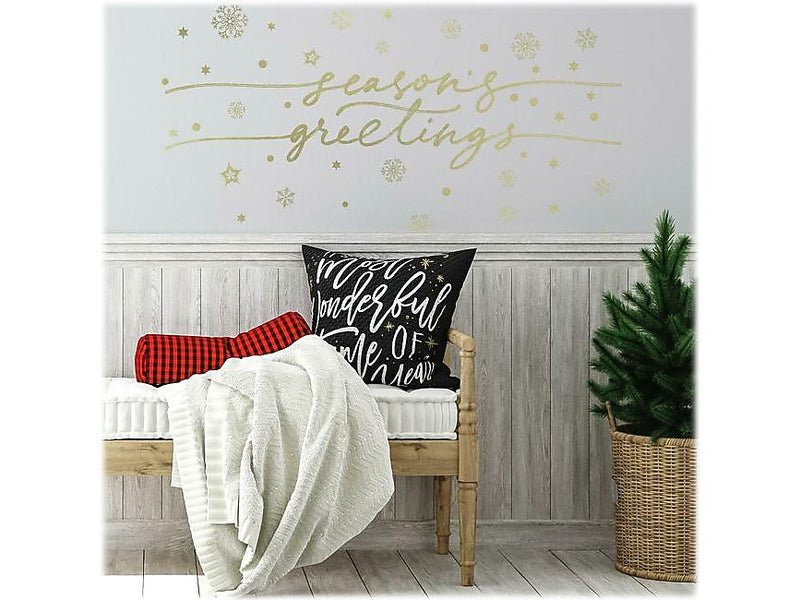RoomMates Season's Greetings Contemporary Wall Decal Set, Holiday (RMK4837GM)