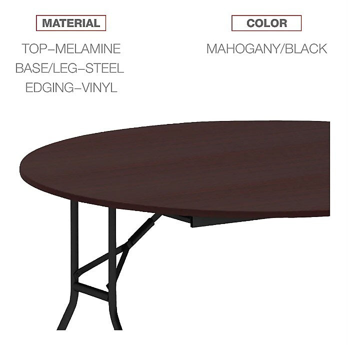 Alera® Round Wood Folding Table, 59 dia x 29.13h, Mahogany (ALEFT7260DMY)
