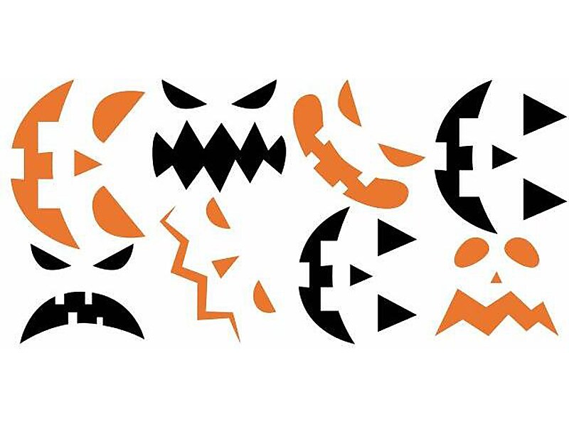 RoomMates Pumpkin Faces Contemporary Wall Decal Set, Holiday (RMK4691SCS)