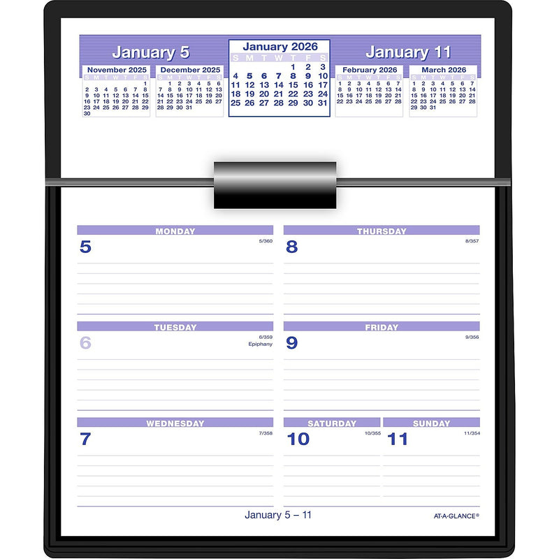 2026 AT-A-GLANCE Flip-A-Week 7" x 5.5" Weekly Desk Calendar Refill Pages, White/Blue (SW705X-50-26)