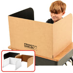 Classroom Products Foldable Cardboard Freestanding Privacy Shield, 13"H x 20"W, Black/Kraft, 20/Box (VB1320 BK)