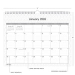 2026 Blue Sky Enterprise 15" x 12" Monthly Desk Calendar, Black/White (111292-26)