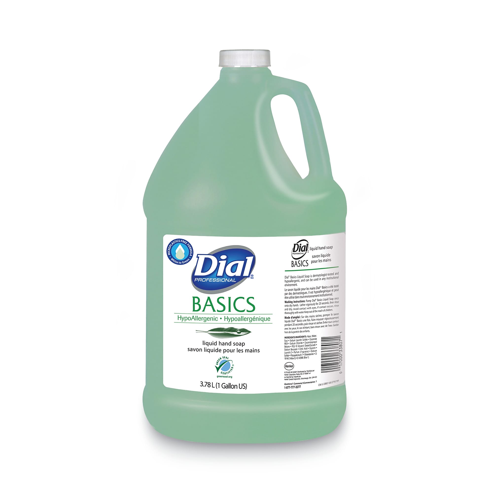 Dial Professional Basics MP Free Liquid Hand Soap, Honeysuckle, 3.78 L Refill Bottle, 4/Carton (DIA33809)