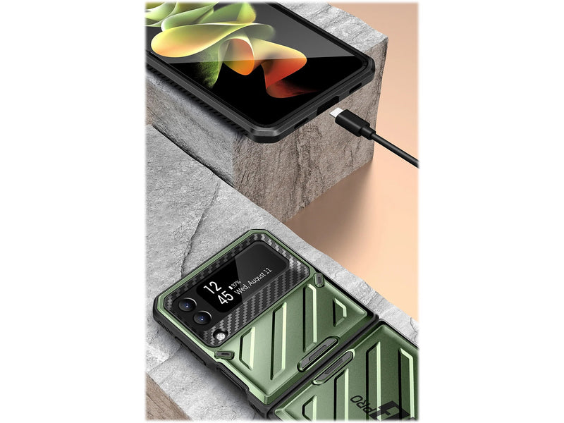 SUPCASE Unicorn Beetle PRO Dark Green Rugged Case for Samsung Galaxy Z Flip4, 5G (SUP-Galaxy2022-ZFlip4-5G-UBPro-Guldan)