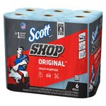 Scott Shop Towels Original, 9.4" x 11", Blue, 55 Sheets/Roll, 6 Rolls/Pack (75180)
