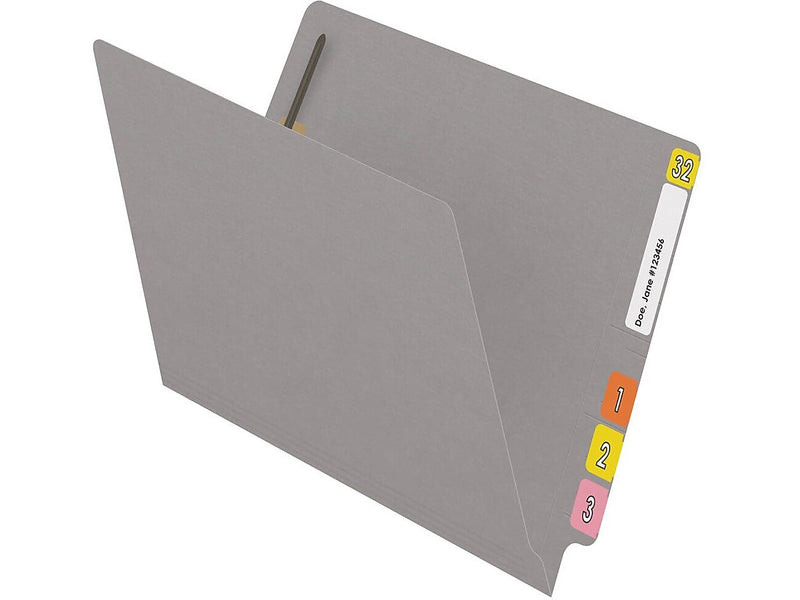 Medical Arts Press Reinforced End Tab File Folder, Straight Cut, Letter-Size, Gray, 50/Box (S-01602-GRY)