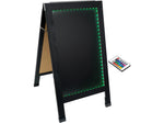 Excello Global Products Indoor/Outdoor Sidewalk LED Chalkboard Sign, 18" x 29", Black (CKB-0013-LED)