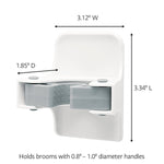 Command Large Broom Gripper, 4 lb., White, 3/Pack (17007-3NA)