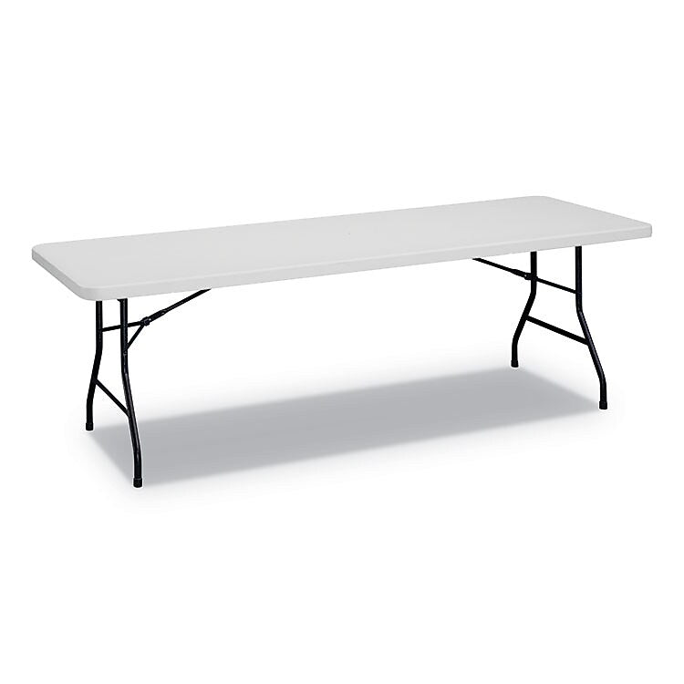 Alera Rectangular Plastic Folding Table, 96" W x 30" D x 29.25" H, Gray