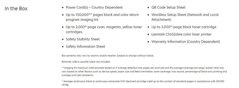 Lexmark CS632dwe Laser Printer, Single-Function, Print (LEX50M0060)